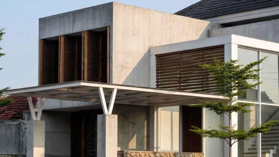 Desain Rumah Modern Tropis Kontemporer dan Kaca Tinggi - interior