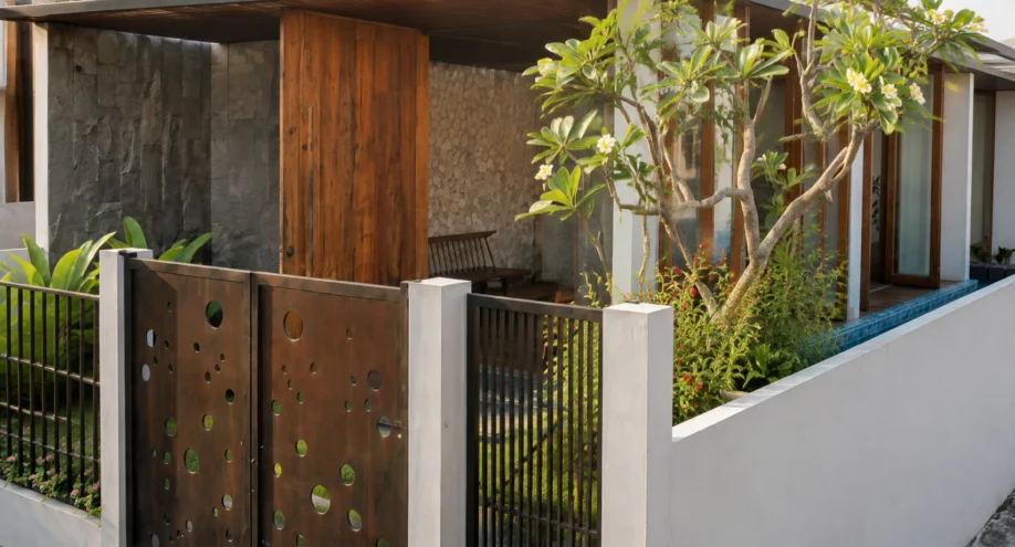Desain Villa Tropis Satu Lantai dengan Kolam Renang Linear - dokumentasi proyek 6