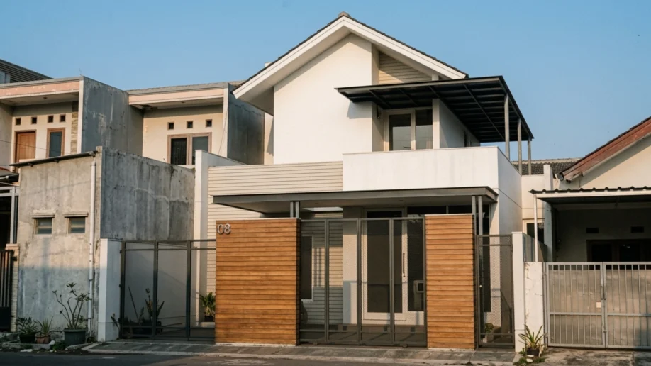 Desain Rumah Minimalis Industrial Dua Lantai - tampak eksterior