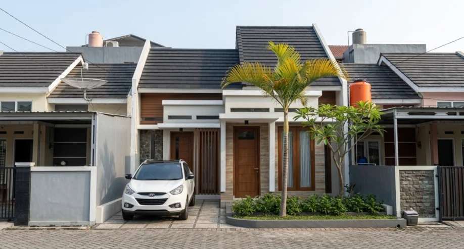 Redesain Rumah Subsidi Minimalis Tropis Satu Lantai di Lahan Terbatas - tampak eksterior