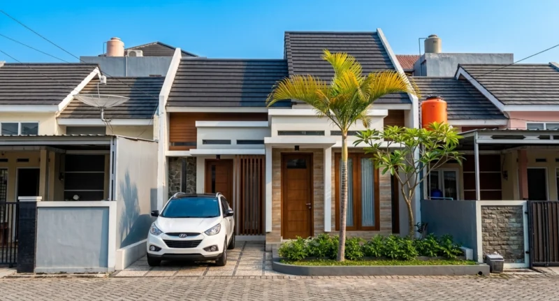 Redesain Rumah Subsidi Minimalis Tropis Satu Lantai di Lahan Terbatas - tampak eksterior