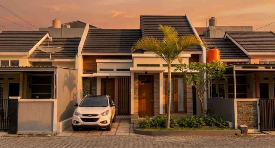 Redesain Rumah Subsidi Minimalis Tropis Satu Lantai di Lahan Terbatas - tampak eksterior