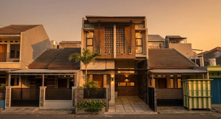 Desain Rumah Urban Tropis dengan Roster dan Fasad Kayu - dokumentasi proyek 6