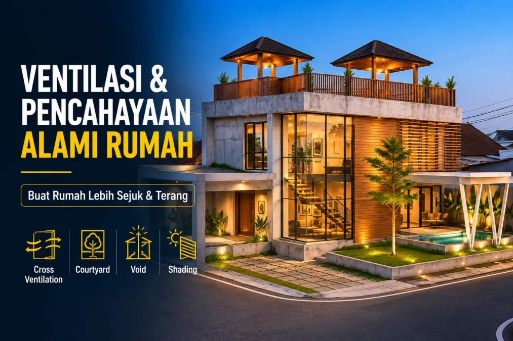 Desain ventilasi dan pencahayaan alami rumah untuk menciptakan ruang yang terang dan nyaman