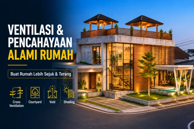 Desain ventilasi dan pencahayaan alami rumah untuk menciptakan ruang yang terang dan nyaman