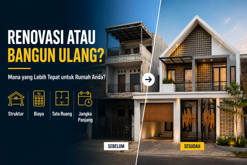 Pertimbangan renovasi atau bangun ulang rumah di Jogja