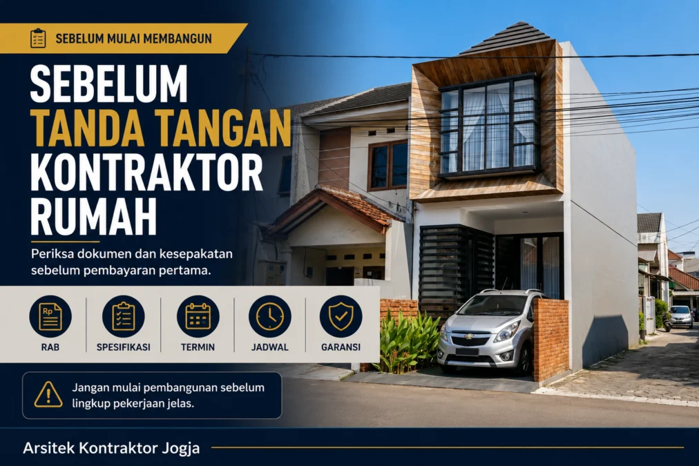 Surat perjanjian kerja kontraktor rumah sebelum pembangunan dimulai