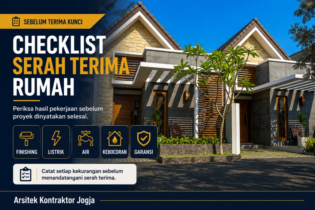 Checklist serah terima rumah dari kontraktor setelah pembangunan selesai