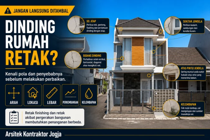 Pemeriksaan penyebab dan jenis dinding rumah retak