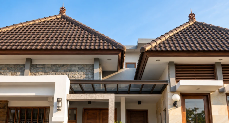 Desain Rumah Tropis Kontemporer dengan Dua Atap Limasan - dokumentasi proyek 10