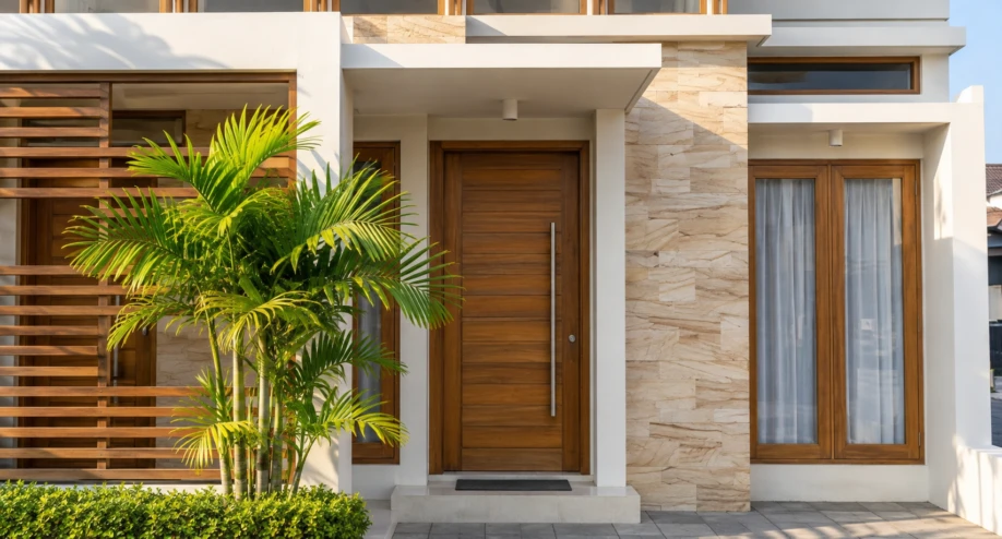 Desain Rumah Modern Tropis Lahan Sudut - detail proyek