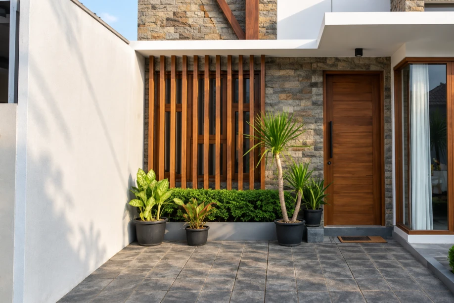 Desain Rumah Modern Tropis dengan Atap Pelana Asimetris - detail proyek