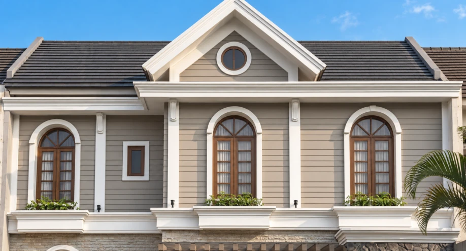 Desain Rumah Klasik Modern Dua Lantai dengan Jendela Lengkung - interior