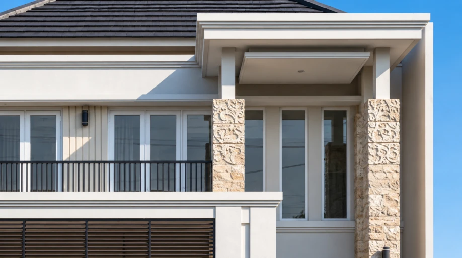 Desain Rumah Klasik Modern Dua Lantai dengan Secondary Skin - dokumentasi proyek 10