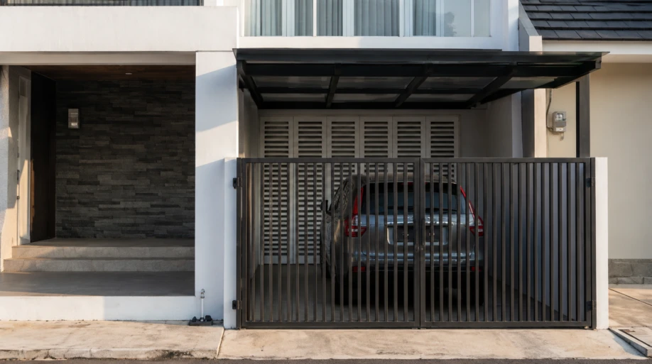 Desain Rumah Modern Tropis dengan Atap Bertingkat dan Balkon Kaca - dokumentasi proyek 6