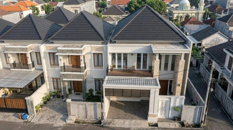 Desain Rumah Klasik Modern Dua Lantai dengan Secondary Skin - area pendukung