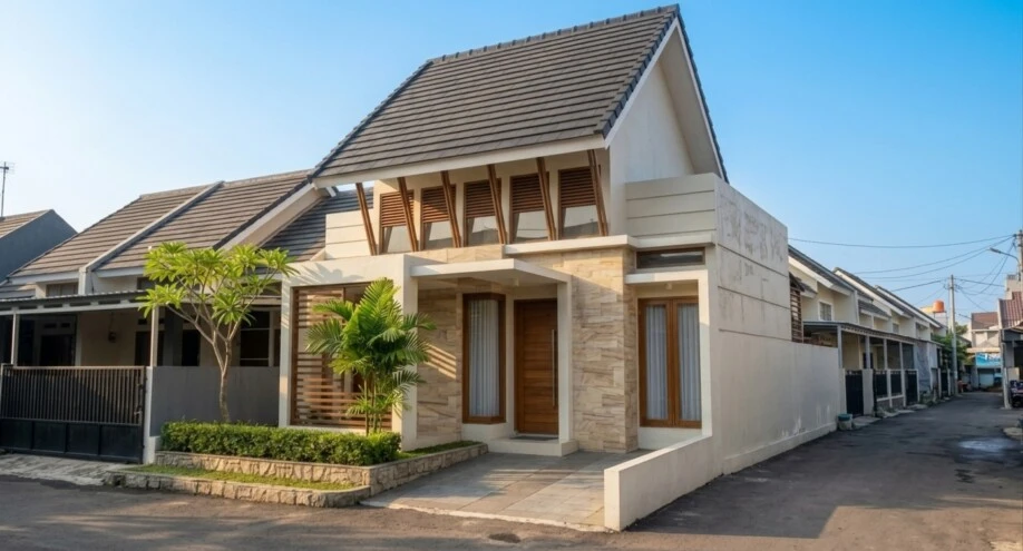 Desain Rumah Modern Tropis Lahan Sudut - dokumentasi proyek 7