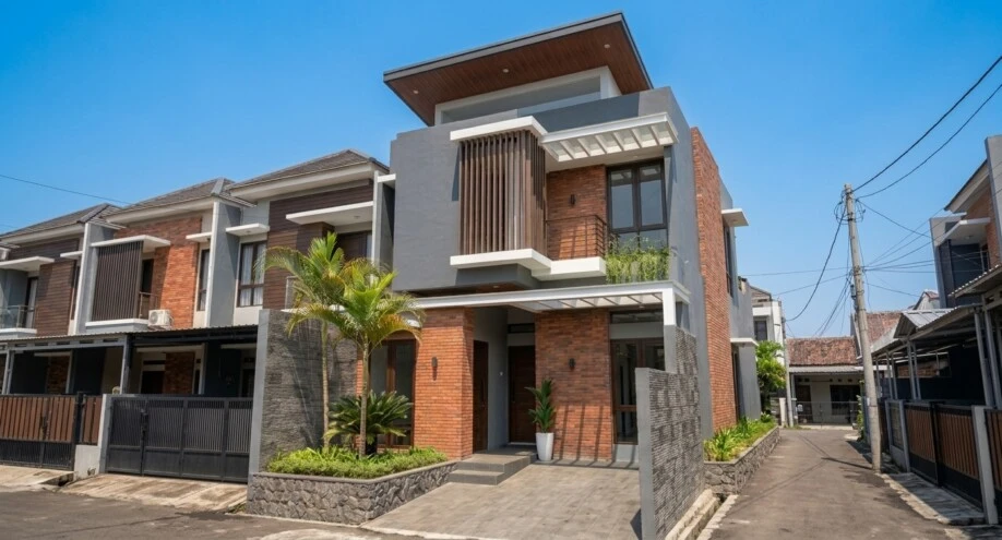 Desain Rumah Modern Kontemporer Dua Lantai dengan Secondary Skin - area pendukung