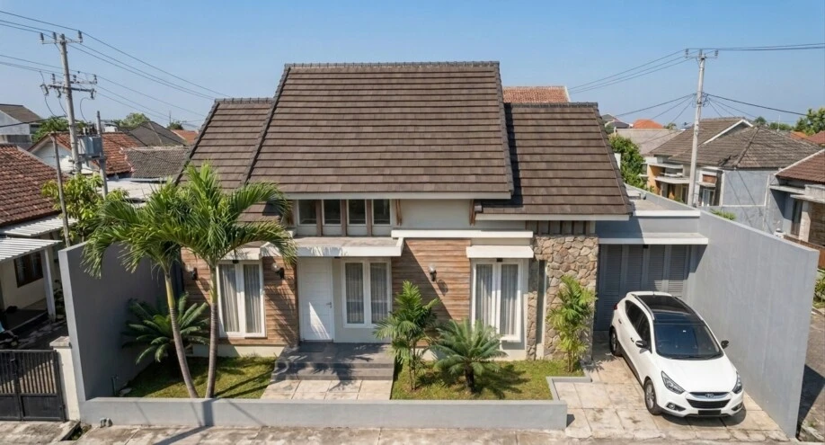 Desain Rumah Modern Tropis dengan Atap Pelana Bertingkat - dokumentasi proyek 7