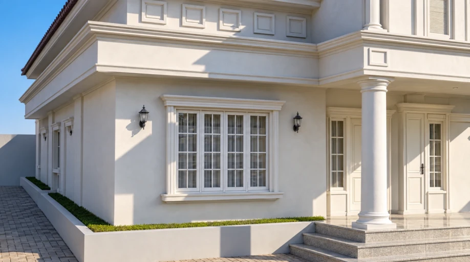 Desain Rumah Klasik Tropis Satu Lantai dengan Halaman Luas - detail proyek
