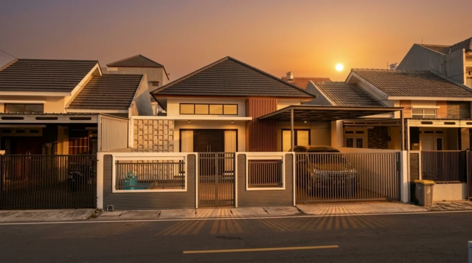 Desain Rumah Modern Tropis Satu Lantai dengan Roster dan Kisi Kayu - detail proyek