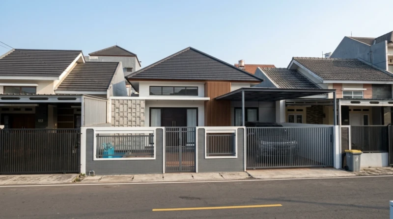 Desain Rumah Modern Tropis Satu Lantai dengan Roster dan Kisi Kayu - interior