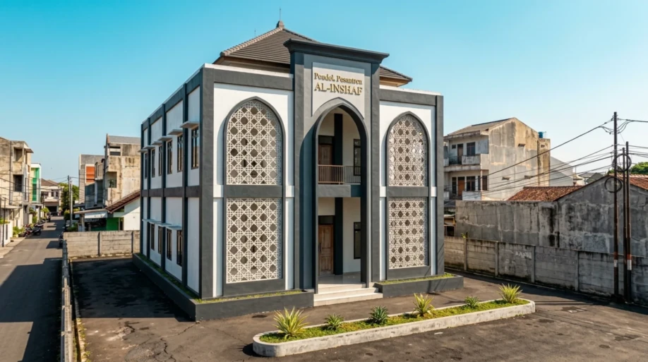 Desain Pondok Pesantren Modern Dua Lantai dengan Roster Islami - suasana siang
