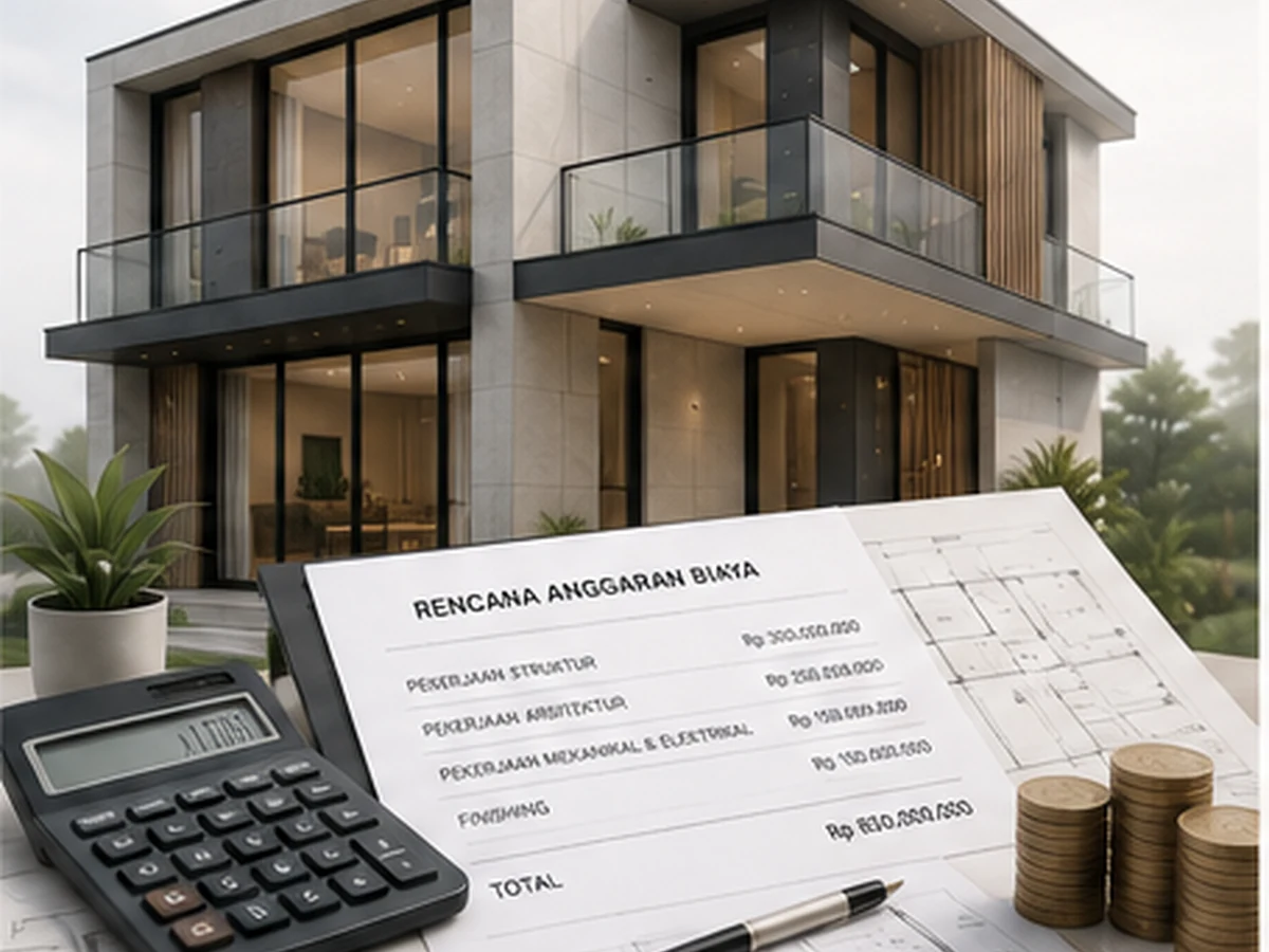 Ilustrasi desain rumah yang menyesuaikan anggaran