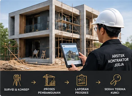 Ilustrasi pendampingan proyek dari survei hingga serah terima