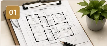 Gambar denah 2D dan tata letak rumah